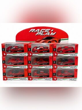 YOU PICK 2 CAR Burago Ferrari 1:43 Buy One Get One FREE Race & Play Red Die-Cast
